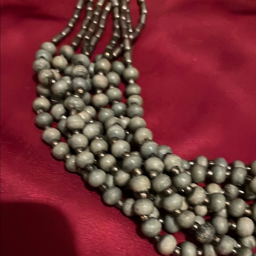 Vintage Sage Green Multi-Strand Necklace - Picture 6 of 7
